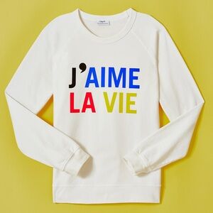 Claire V. x Anthropologie Sweatshirt J’Aime La Vie Size: XS